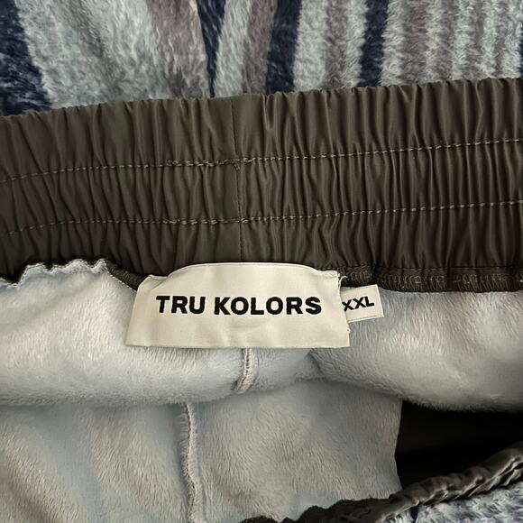 Tru Kolors Blue Striped Fleece Joggers Pants Size XXL Sherpa Men's Matching - Picture 4 of 11